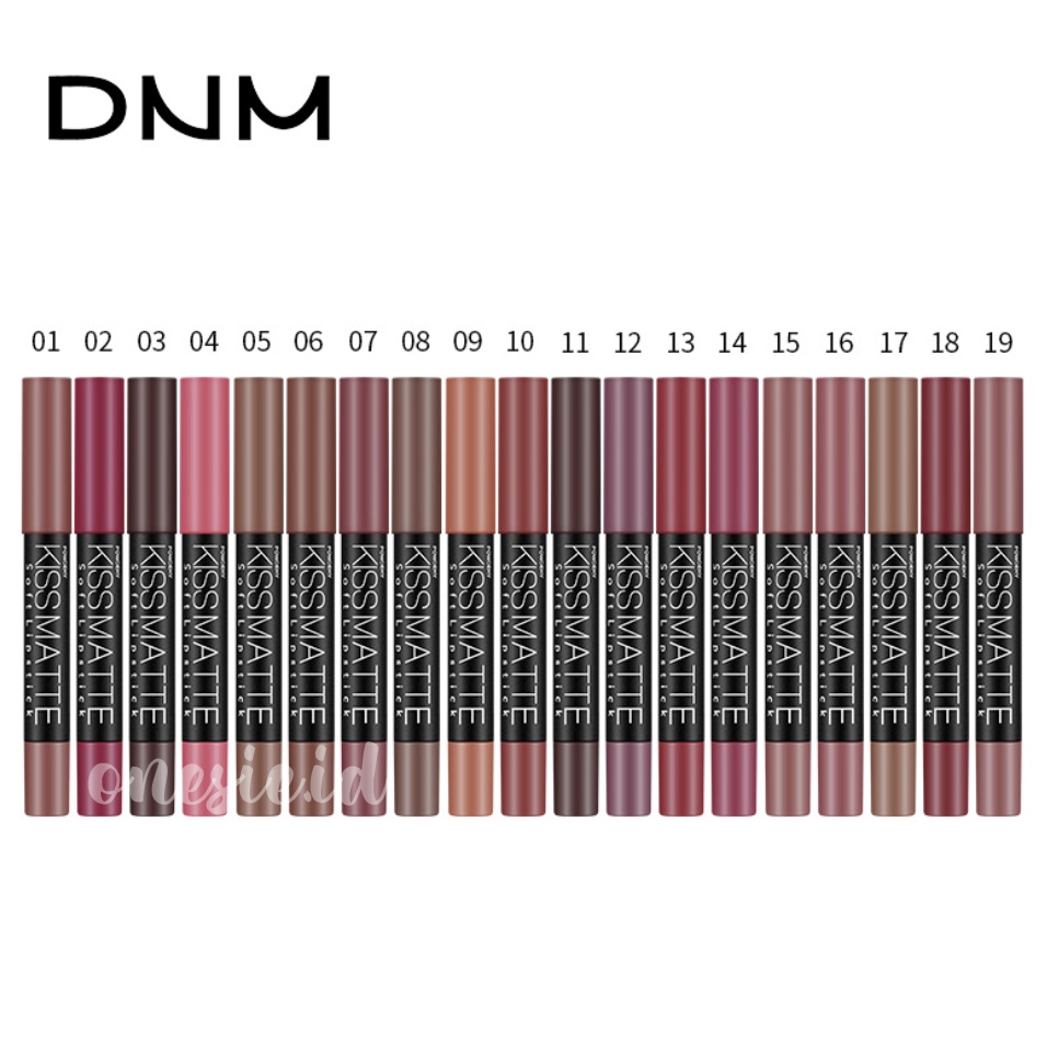 DNM Pensil Lipstik Matte Clay Lipstick Long Lasting Rotate 19 Colour