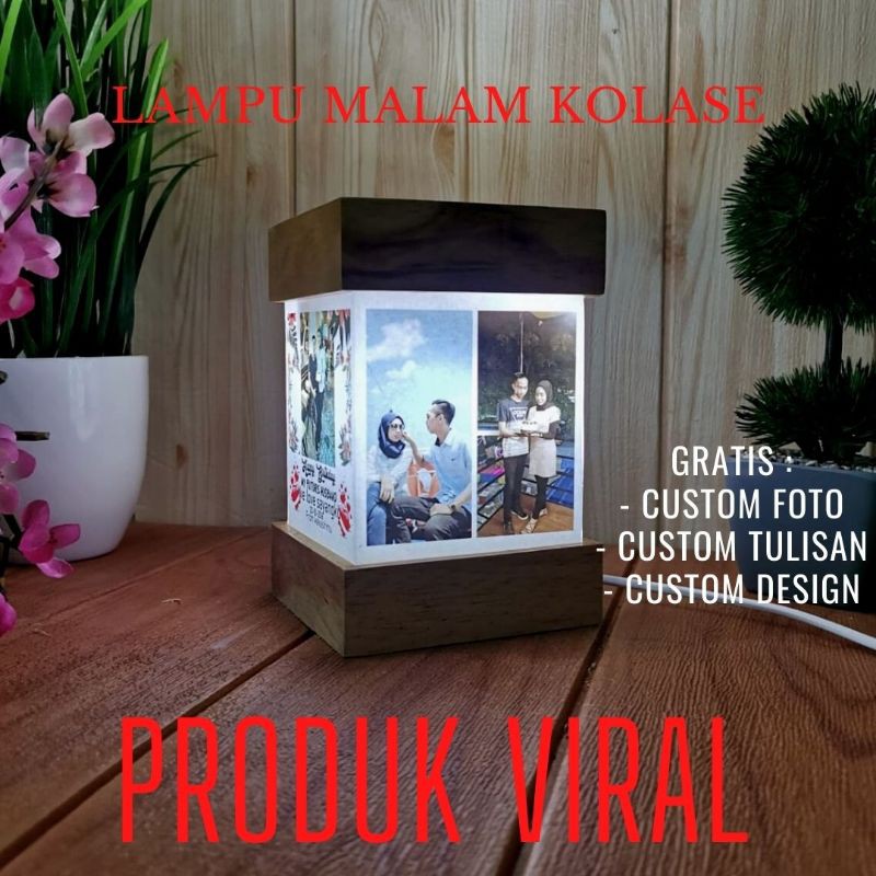 [PRODUK VIRAL] Kolase Foto Light Wedding Foto Custom Light Frame