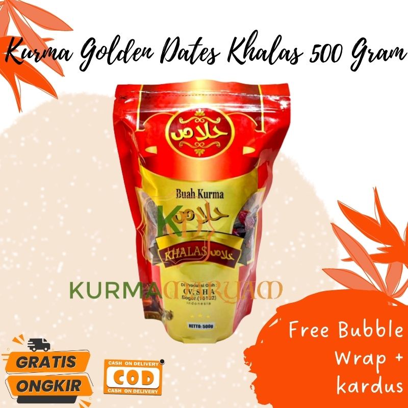 

Kurma Golden Dates Khalas 500 Gram / Kurma Khalas / Kurma Murah / Kurma BPOM / Oleh Oleh Haji Umroh