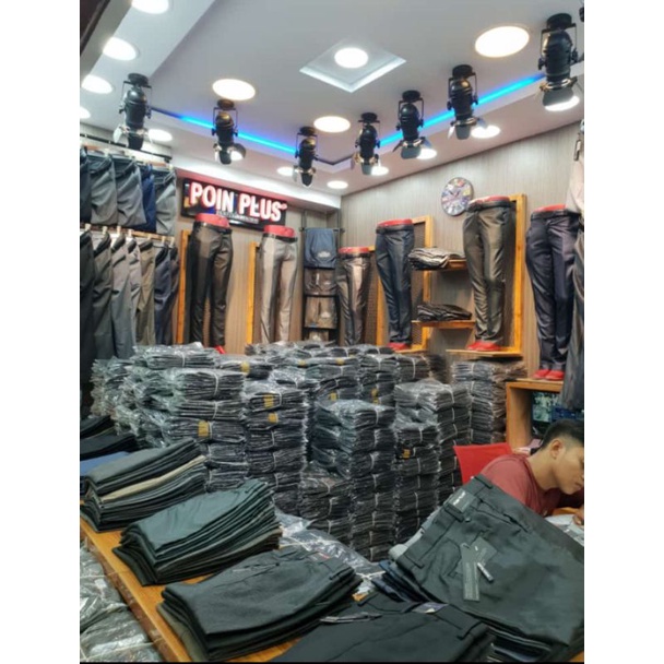 Celana Bahan Dasar Kantor Slimfit Pria Poin Plus Original Celana Dasar Formal Celana Panjang