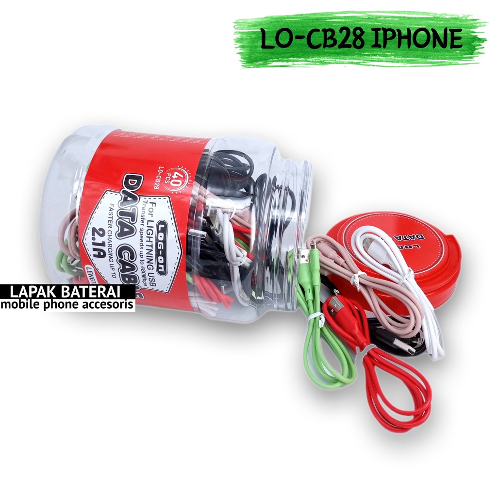 LOG - ON CB28i Kabel Data Iphone Fast Charging 2.1A | Quick Charger 3.0 | Kabel Charger Casan Lightning