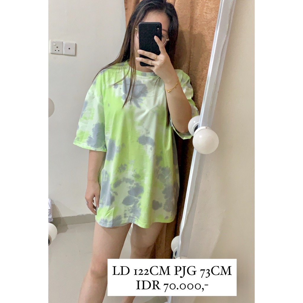 Oversize Tee Tshirt   Model Longgar Untuk Wanita Motif Tie Dye