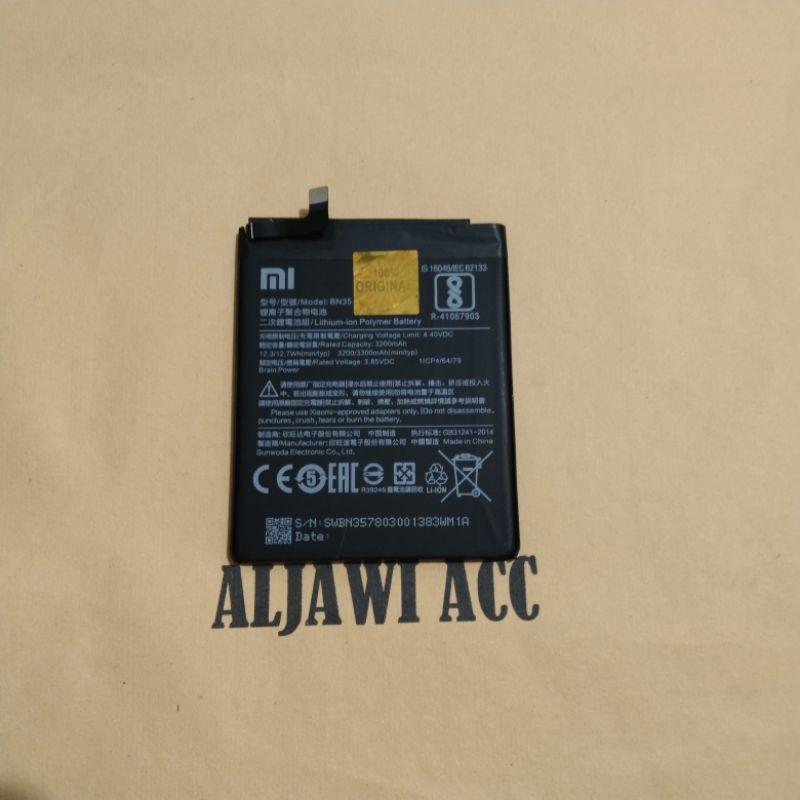 Batre Baterai Bt Battery Xiaomi Xiomi Redmi 5 BN35 BN-35 Original Battery Hp