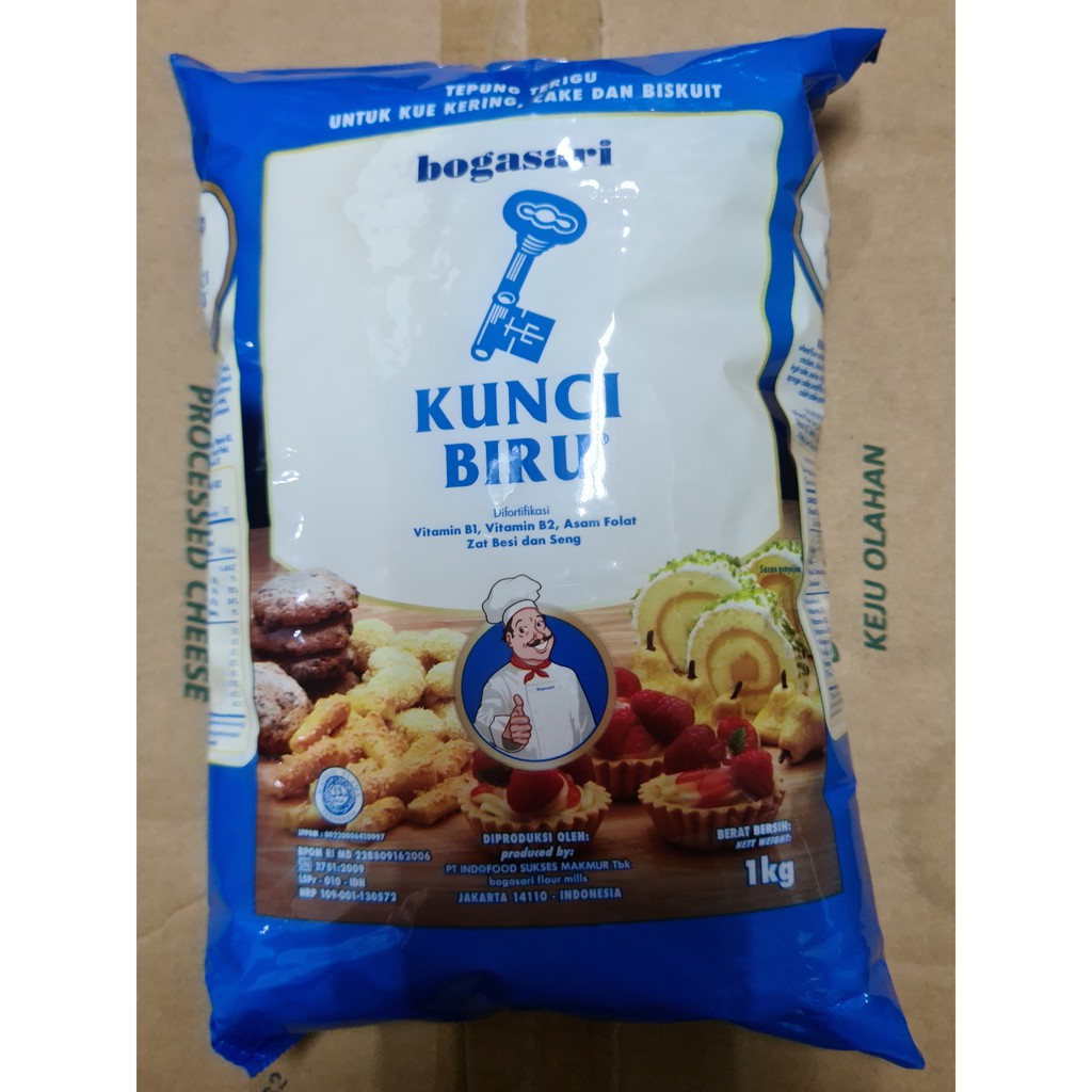 

tepung terigu kunci biru PREMIUM 1 kg / protein Rendah 1kg