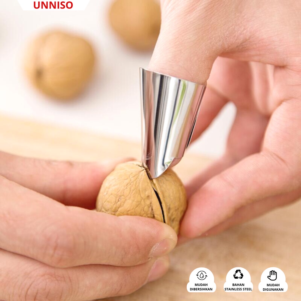 UNNISO - Alat Pengupas Kacang Pelindung Tangan Stainless Steel