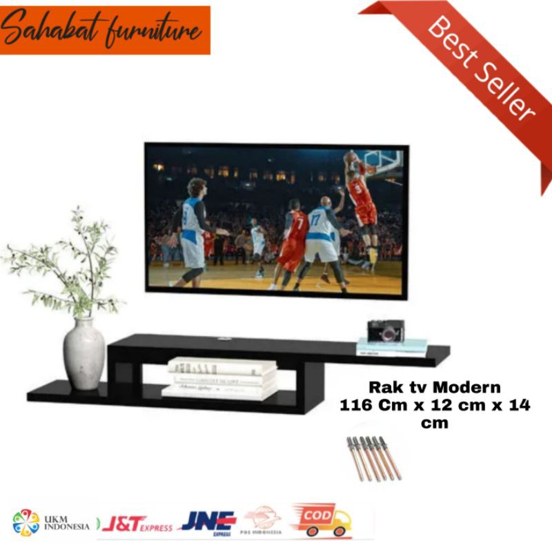 Rak dinding tv modern 116 cm