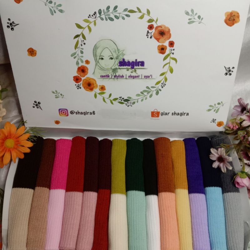 Ciput Rajut Premium Inner Bandana 2 Warna Daleman Jilbab Rajut Anti Pusing by shagira iner anisa pas