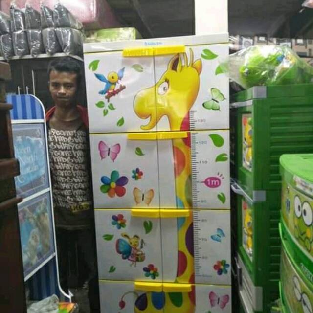 Lemari plastik/cabinet jerapah/gajah jumbo 4susun