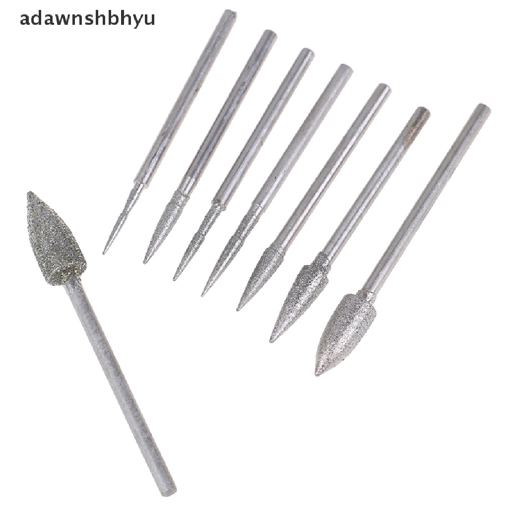 Adawnshbhyu 8Pcs diamond grinding head polishing needle bits burrs Alat Ukir Batu Logam