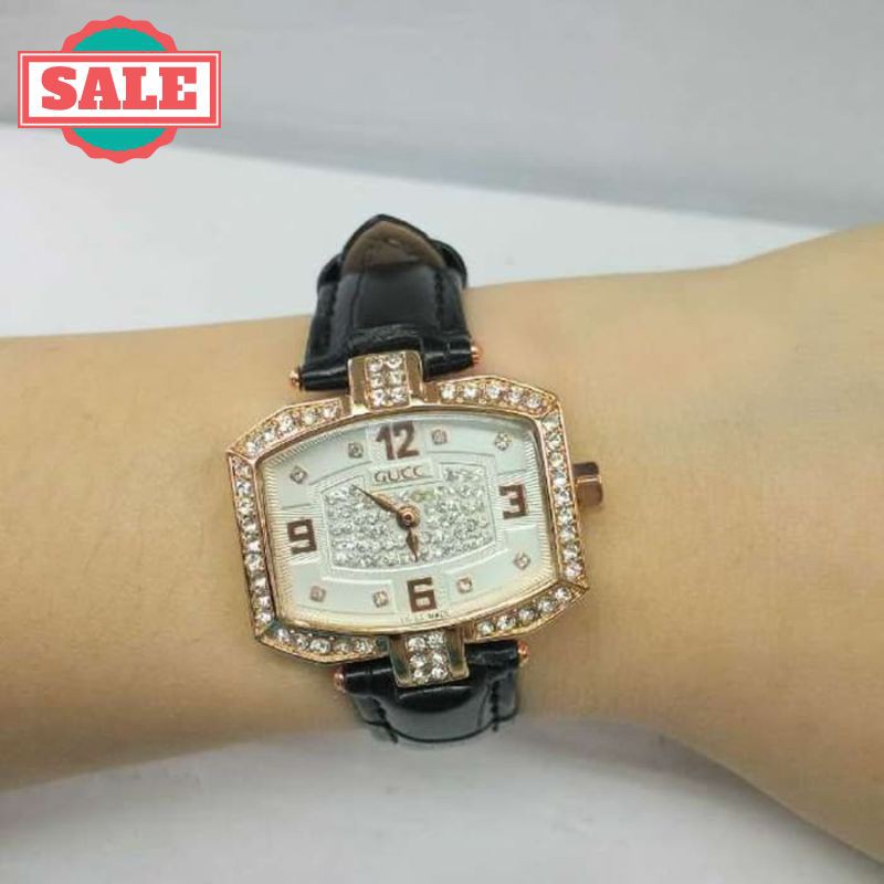 Murah JAM TANGAN - GUCCI KULIT BLACK