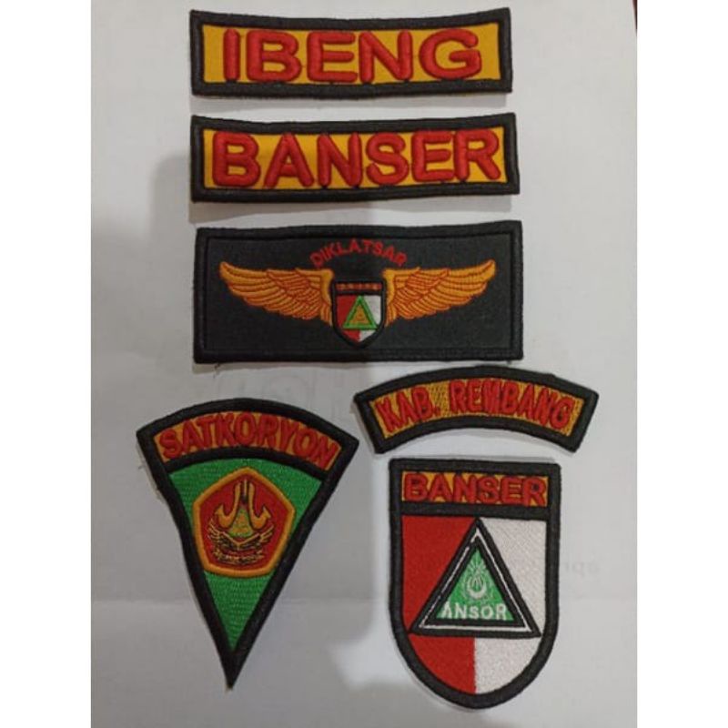 sedia logo bordir banser timbul 3d bisa cod, bisa custom