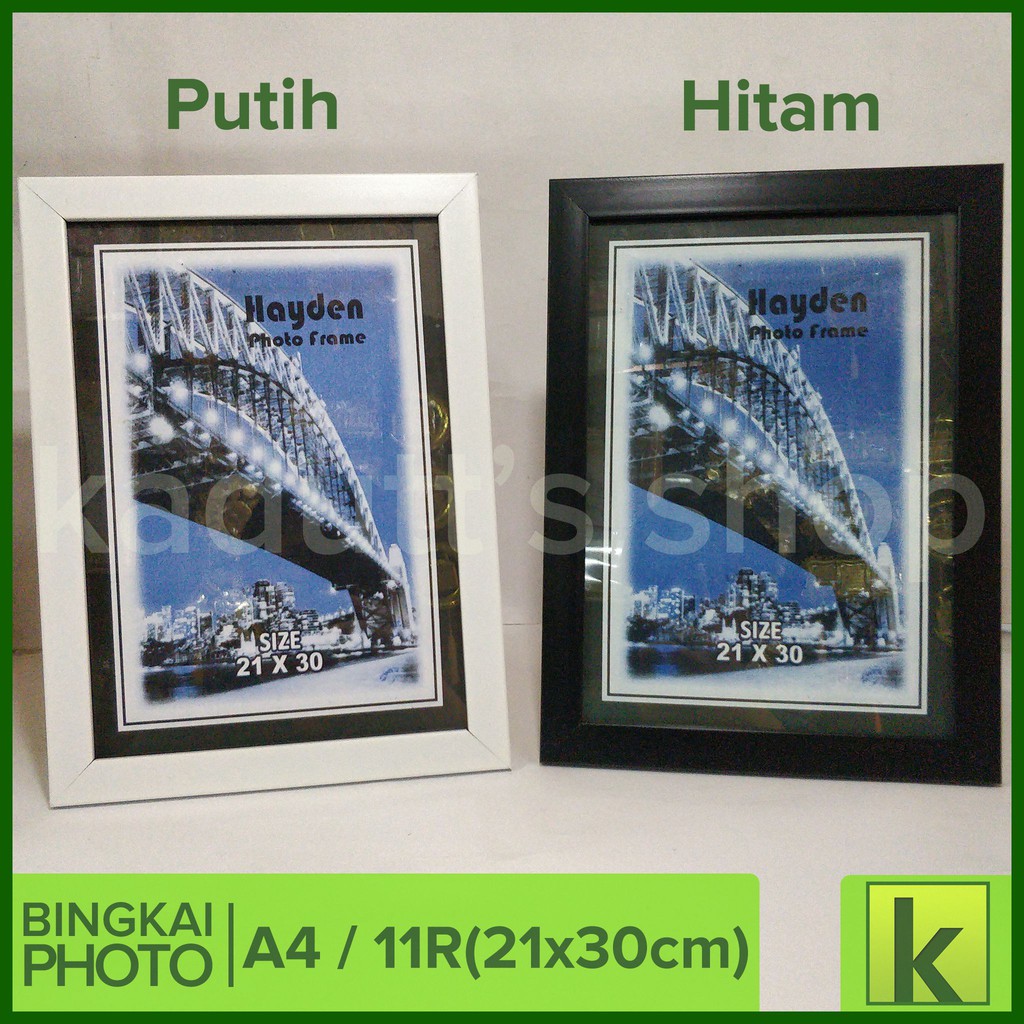 A4 Minimalis (21x30 cm) Bingkai / Pigura / Frame Foto 11R / Sertifikat Hitam Putih