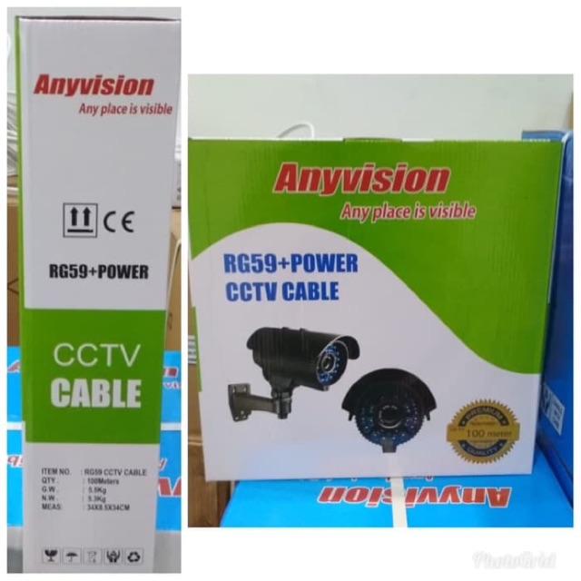 KABEL CCTV RG59 + POWER ANYVISION 100M CABLE RG59 100M