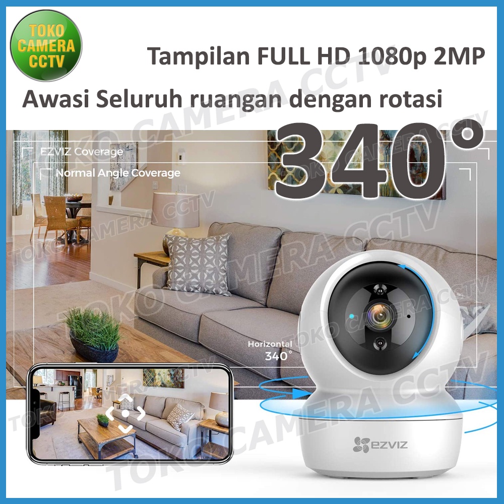 CCTV WIFI KAMERA IP CAMERA PTZ EZVIZ C6N 1080p 2MP CCTV WIRELESS