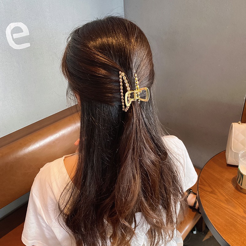 Jepit Jepitan Jedai Japit Rambut Korea Salon JUMBO Mutiara Permata Elegan Bahan Logam Alloy Hair Claw Clips