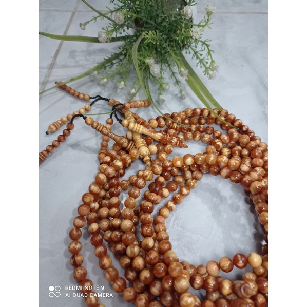 Tasbih kayu Pinus dim 8mm isi 99 butir tasbih muslim, berkualitas harga murah