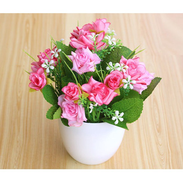 MARKAS PT16 PT17 Pot Tanaman Hias Bunga Hias Plastik Ornamen Pot Bongsai Artificial Flower Decoration