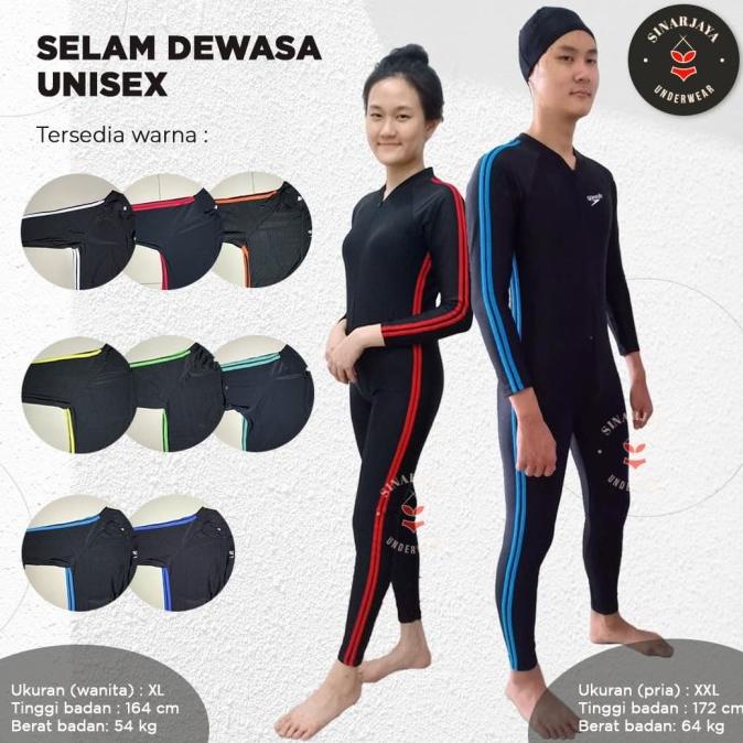 Promo Baju Renang Selam Dewasa Unisex - Merk Z3000S (Uk. M-Xxl)