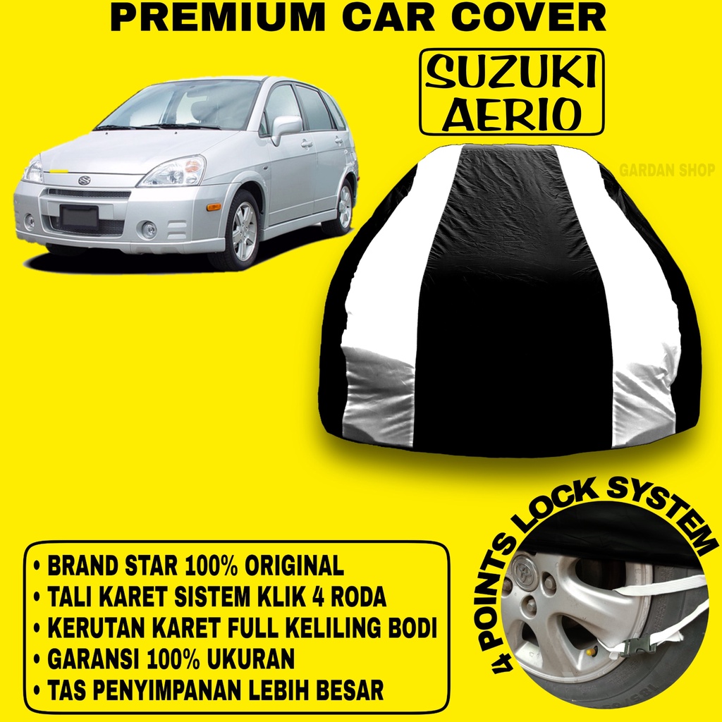 Body Cover SUZUKI AERIO Sarung Strip SILVER Penutup Pelindung Bodi Mobil Suzuki Aerio PREMIUM Cover Silver