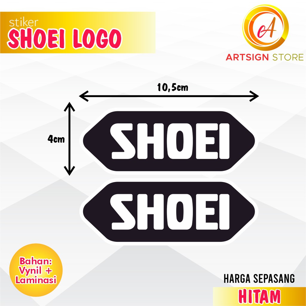 Stiker Shoei / Helm Shoei / Shoei Kyoto / Stiker Printing/ Warna Hitam / Putih