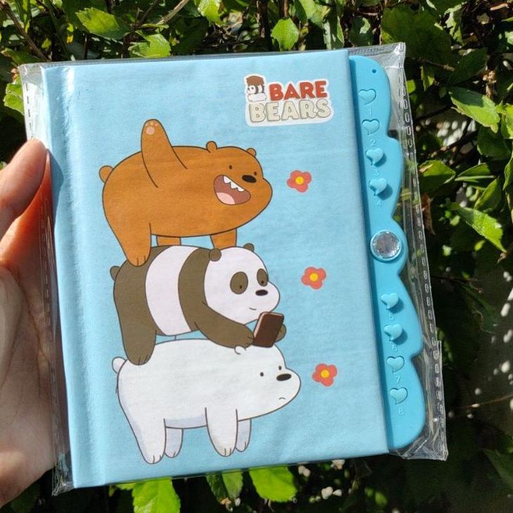 

P-AJQ> ✓> // Buku Diary WBB / We Bare Bear Kunci Kode Kecil Note Book Jurnal Lucu Unik amanah>