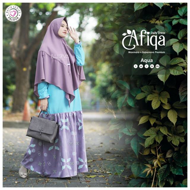 Gamis Afiqa Falova Batik Aqua