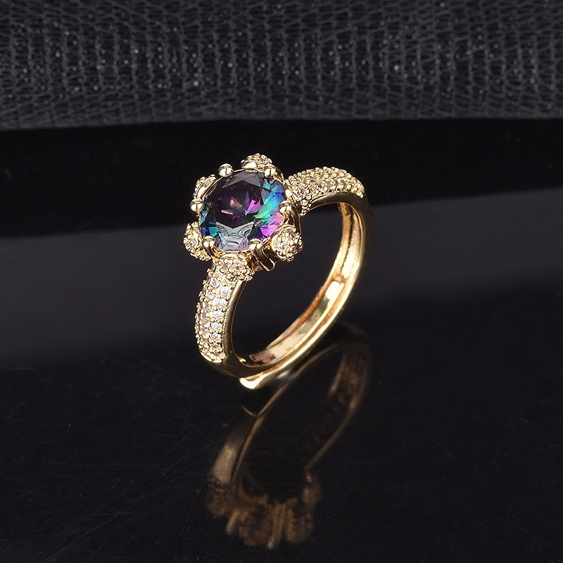 Fashion Personalized Laser Diamond Ring Gold Ring