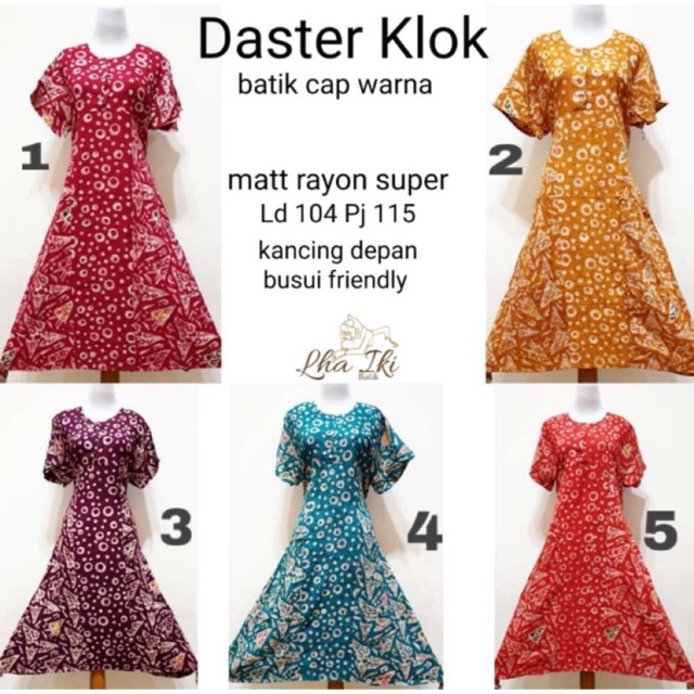 (TERBARU) DASTER KLOK BATIK CAP SIZE BESAR