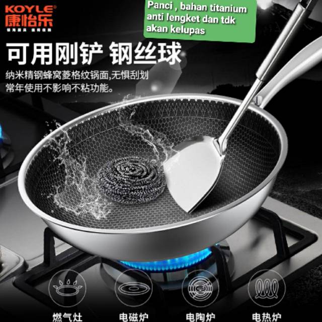 Wajan koyle penggorengan non stik frying pan titanium/perkakas peralatan masak