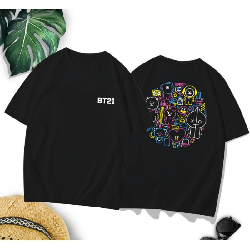 KAOS ATASAN BT21 BAHAN KATUN ALLSIZE