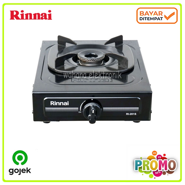 Rinnai RI-301S Kompor Gas 1 Tungku Sun Burner - Paket Caisar Selang Regulator Bisa Gojek