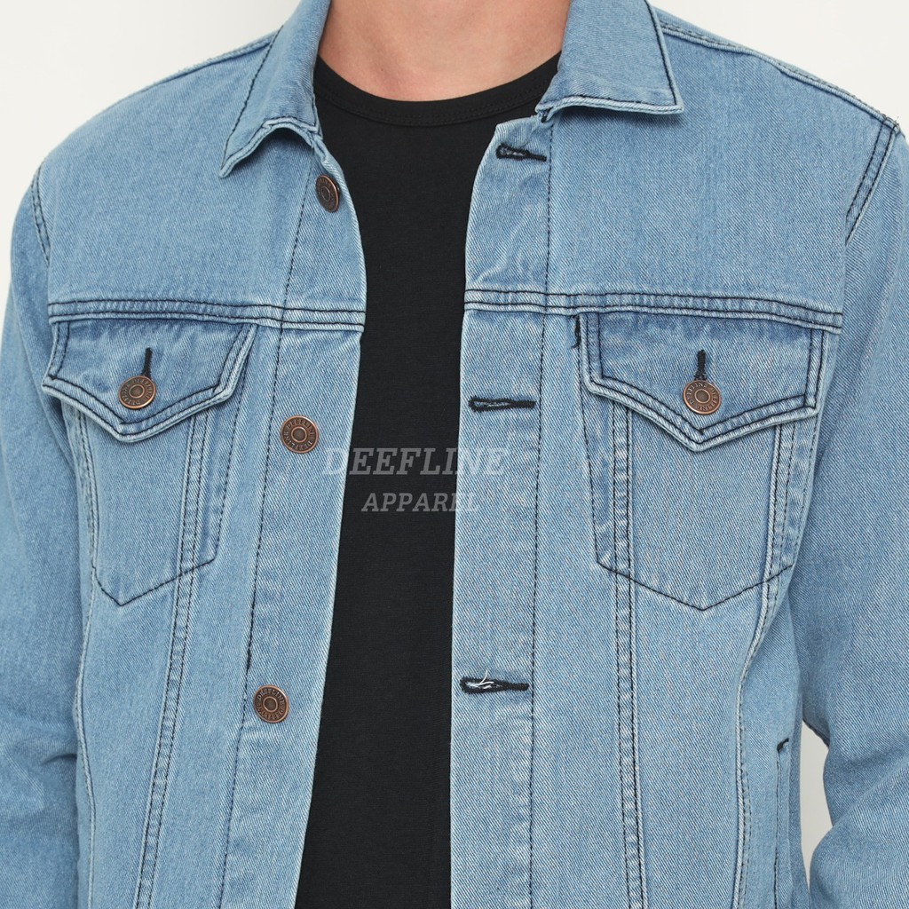 Jaket Jeans Pria  - Jaket Biru Muda - Jaket Blitz - Jaket Denim Pria - Jaket Deefline Apparel