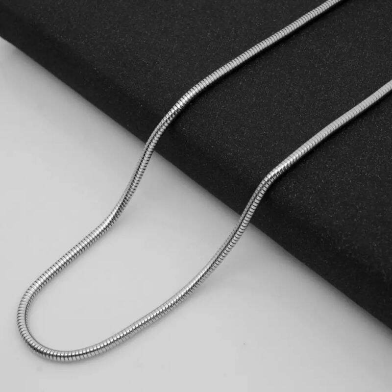 KALUNG TITANIUM PRIA WANITA MODEL BULAT WARNA SILVER-KALUNG TITANIUM PRIA MODEL BULAT PANJANG 45CM 5