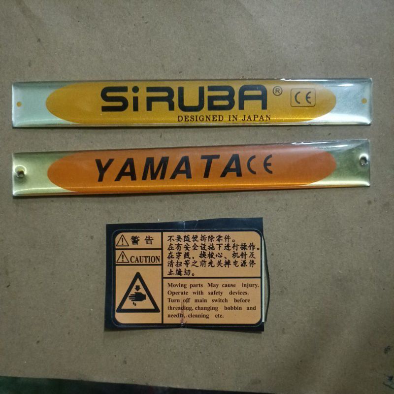 merk emblem mesin obras siruba,yamata,caution