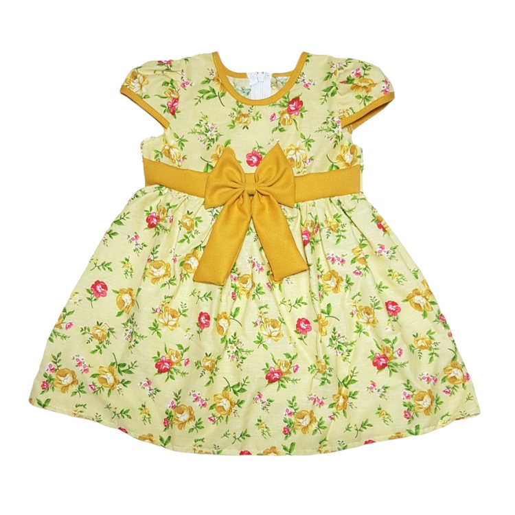 Jemico | baju Dress anak perempuan 1 tahun 2 tahun 3 tahun motif Full Kembang