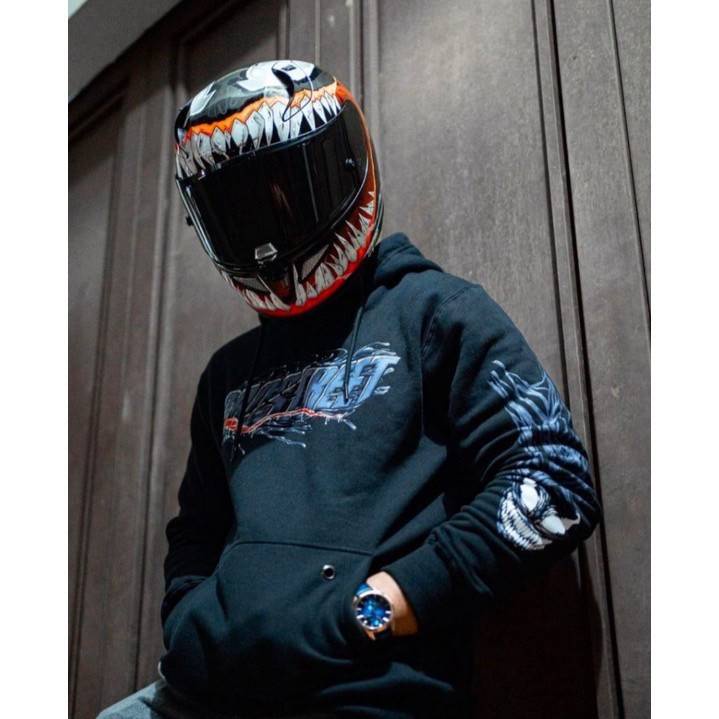 Sweater Hoodie pria Prostreet Venom Rider Jepang Sunmori