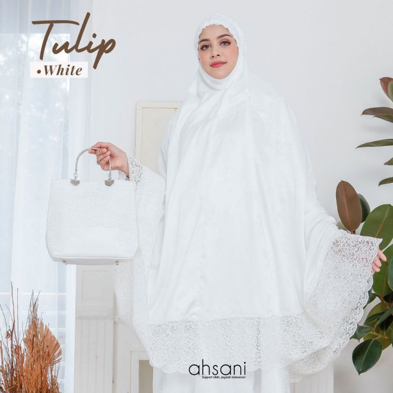 MUKENA TULIP PAKET 1 AHSANI MUKENAH SUTRA ORI BEST SELLER MUKENA DEWASA