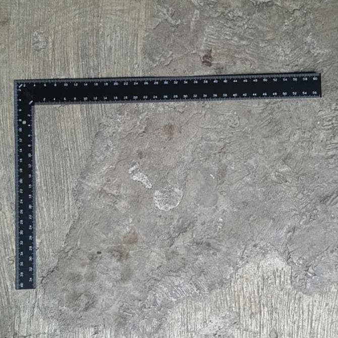 Penggaris Besi Siku L Tebal Siku Jumbo Panjang 60-42 CM Penggaris Tukang Kayu Wood Working Tools