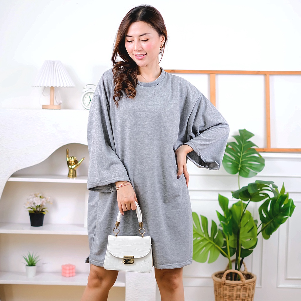 Tq88indonesia Baju Blouse Wanita Terbaru / Myza Oversize XXL Slit Blouse / Ootd