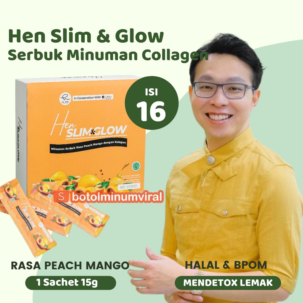 Minuman Collagen Slim Glow Diet Sachet Pelangsing Dr.Hen DNA Salmon