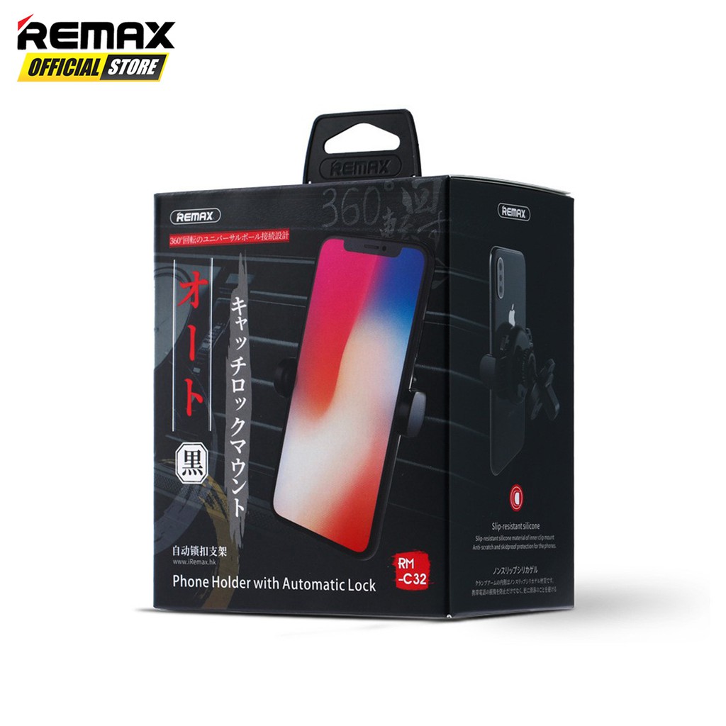Remax Gravity Holder RM-C32 Automatic Lock Garansi Resmi Holder HP Mobil / Phone Holder / Car Holder