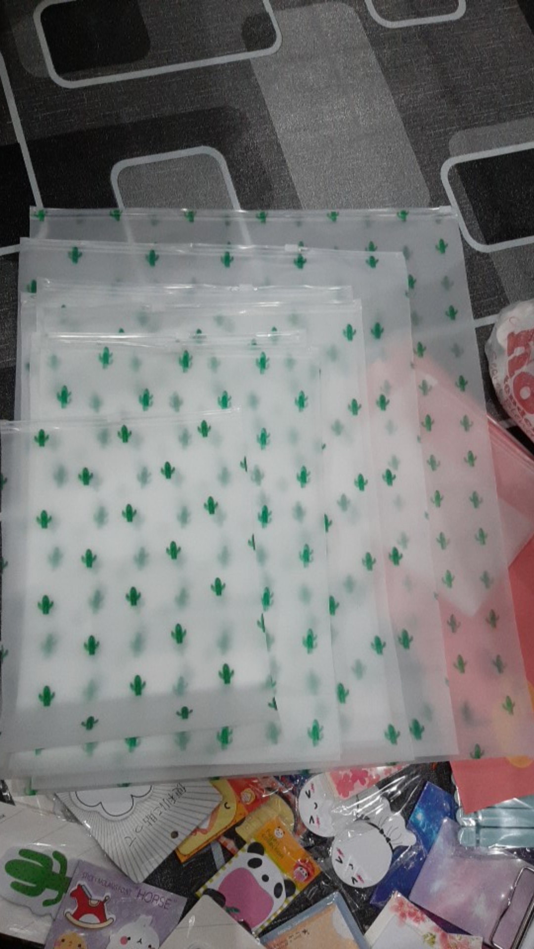 Anekagrosir | Kantong Storage Bag Zip Lock Motif Kaktus Besar Part 2