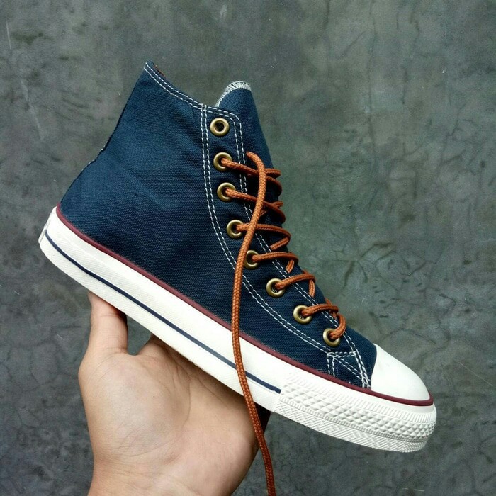 Sepatu Converse Sneakers Pria Wanita Navy Biru Dongker Casual Kets High Tinggi Import Vietnam