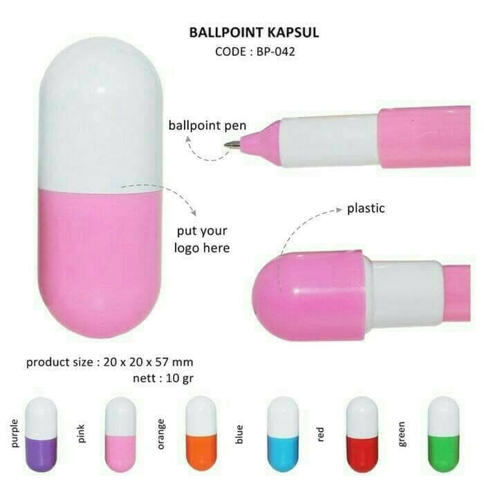 

Pulpen Kapsul Warna Warni / Pen Unik Souvenir Pena Promosi Bollpoint MG