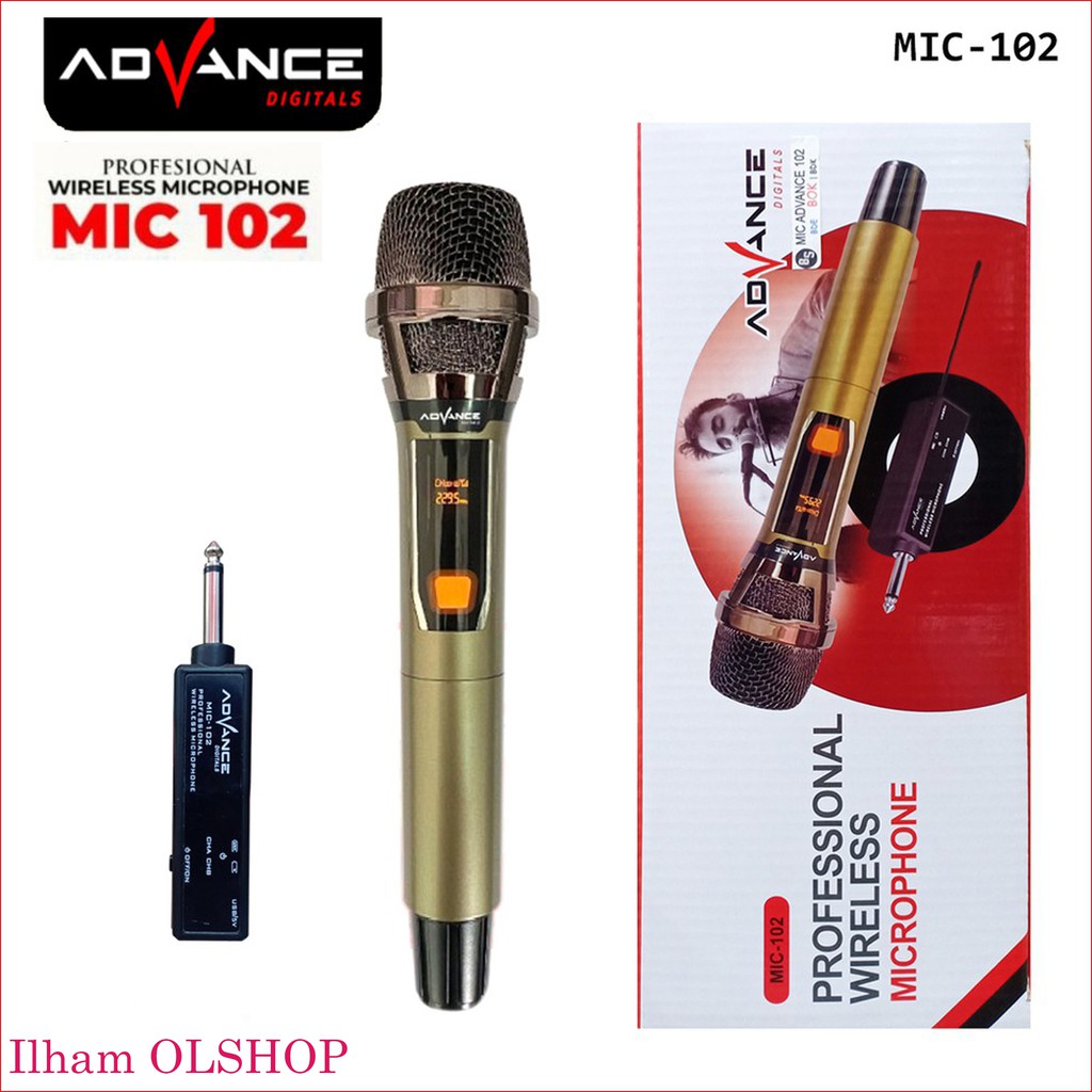 Microphone wireless Advance 102 Mic Karaoke Single Tanpa Kabel