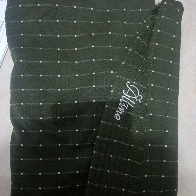 ORI ALLINE HIJAB KHIMAR BERGO AYRIN JUMBO PED / NON PED PREMIUM ORIGINAL ALINE JILBAB BERGO KERUDUNG JUMBO SYARI RUBY ALLIN MOTIF RUBI POLKA POLKADOT BENTOL TIMBUL REMPEL RUFFLE XXL XL SYARI FO DESVIKA AYYUBY-Army