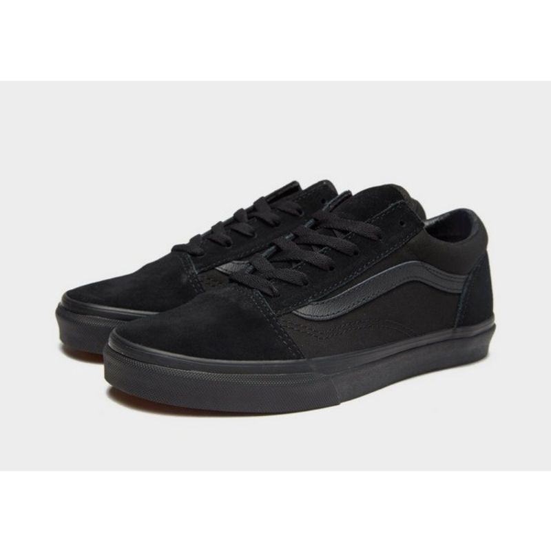 Sepatu sneakers Hitam Polos Sepatu Vans Fullblack Casual Skate