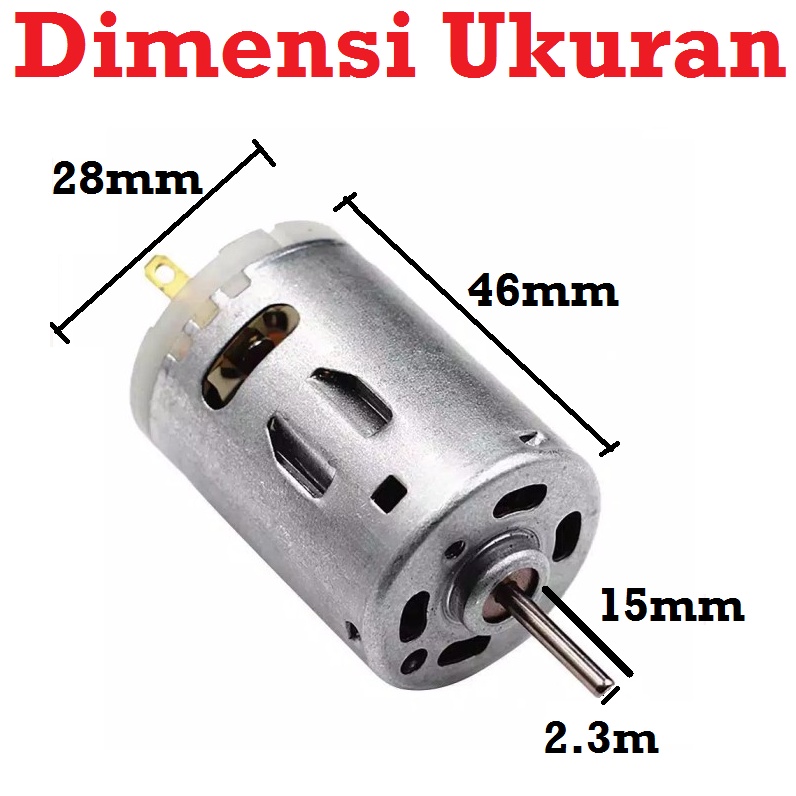 [HAEBOT] Dinamo Motor DC RS390 2.3mm 12V RS 390 Mini Bor Car Kecil Model Mainan DIY Kuat High Speed Power Mikro Brush