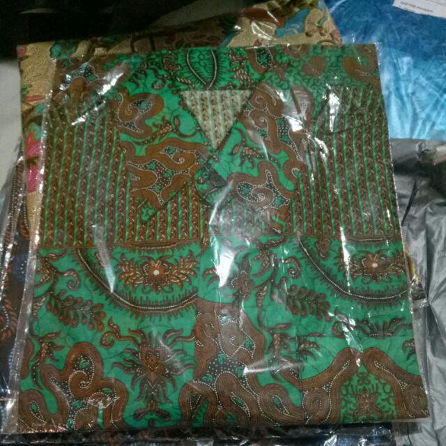 Distro Batik Hrb026 Kenongo Kemeja Tosca Pende Pekalongan Padi M L Xl Sogan Halus Kemeja Batik