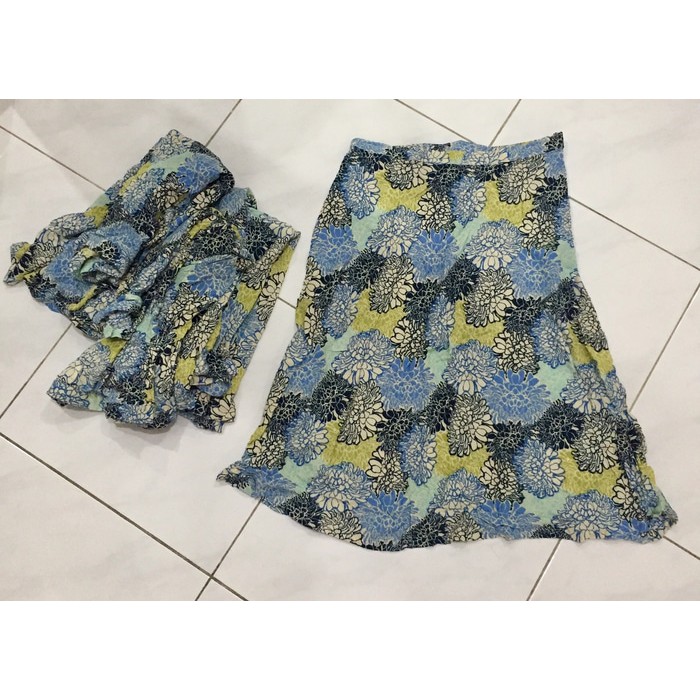 Rok panjang big size bunga kuning